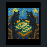 Van gogh starry night cat playing mahjong chinese poster<br><div class="desc">Van gogh starry night cat playing mahjong chinese tile game  | Poster .This product embodies a modern and minimal visual language. This product highlights visual simplicity. A modern aesthetic designed for versatility. This product embodies a modern and minimal visual language.</div>