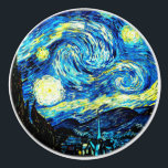 Van Gogh - Starry Night Ceramic Knob<br><div class="desc">Starry Night,  famous painting by Vincent van Gogh.</div>