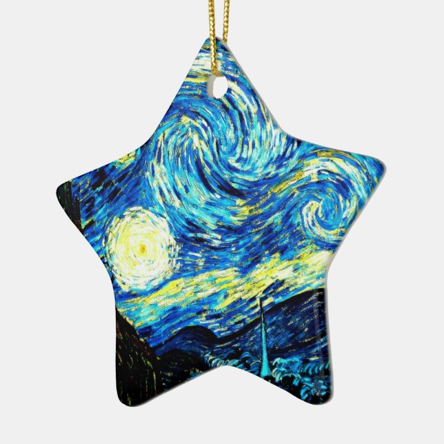 Van Gogh - Starry Night Ceramic Ornament (Left)
