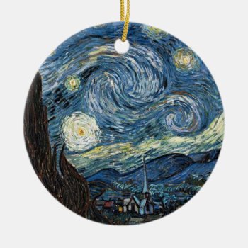 Van Gogh Starry Night Ceramic Ornament by Zazilicious at Zazzle