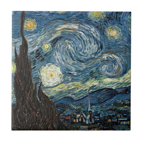 Van Gogh Starry Night Ceramic Tile