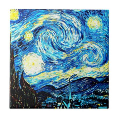 Van Gogh Starry Night Ceramic Tile