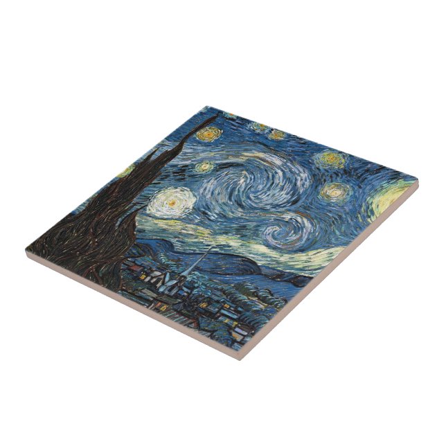Van Gogh Starry Night Ceramic Tile (Side)
