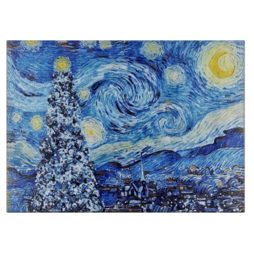 Van Gogh _ Starry Night _ Christmas Cutting Board