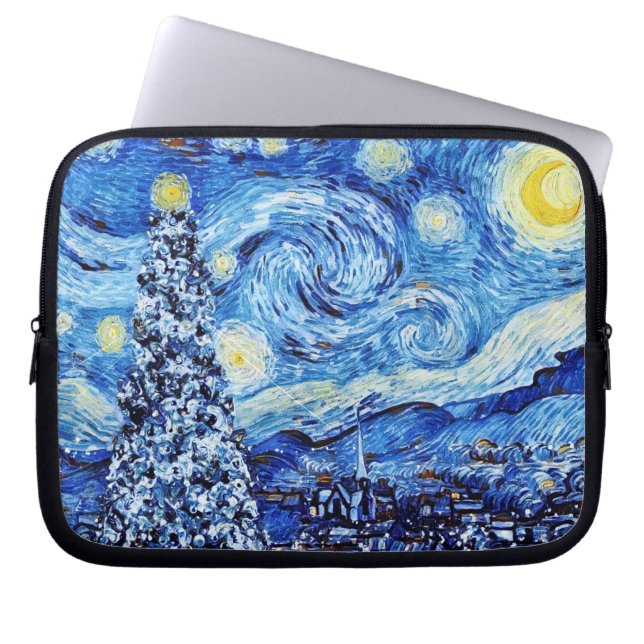 Van Gogh - Starry Night - Christmas Laptop Sleeve (Front)