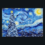 Van Gogh - Starry Night - Christmas Table Card<br><div class="desc">This design features a christmas themed adoption of the classic oil painting "The Starry Nigh" by Vincent Van Gogh - the dutch painter widely considered as one of the greatest painters of all time.</div>