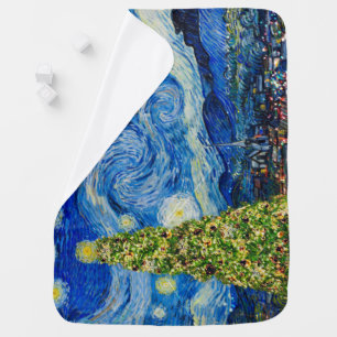 Van Gogh Starry Night - Christmas Tree Baby Bodysu Baby Blanket