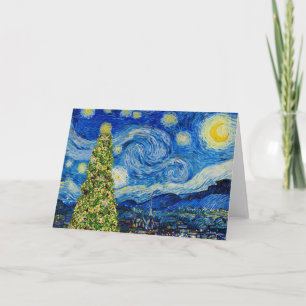 Van Gogh Starry Night - Christmas Tree Card