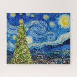 Van Gogh Starry Night - Christmas Tree Jigsaw Puzzle<br><div class="desc">This design features a christmas themed adoption of the classic oil painting "The Starry Nigh" by Vincent Van Gogh - the dutch painter widely considered as one of the greatest painters of all time.</div>
