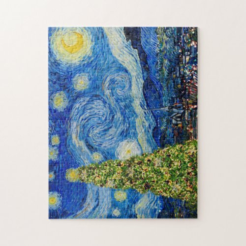Van Gogh Starry Night _ Christmas Tree Jigsaw Puzzle