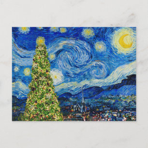 Van Gogh Starry Night - Christmas Tree Postcard