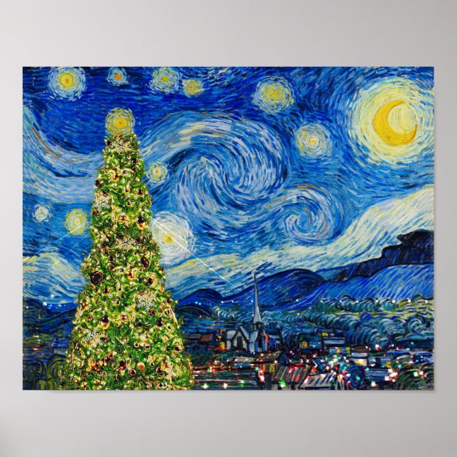 Van Gogh Starry Night - Christmas Tree Poster (Front)