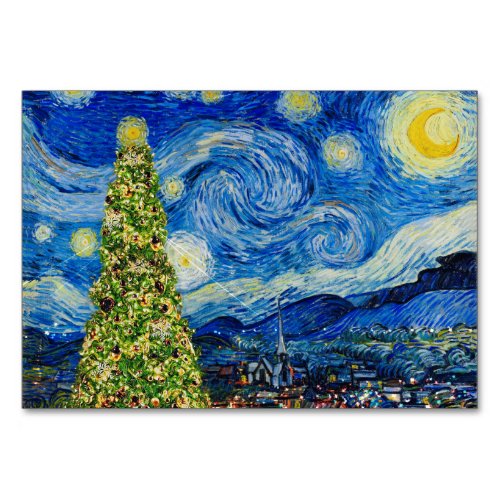 Van Gogh Starry Night _ Christmas Tree Table Numbe Table Number