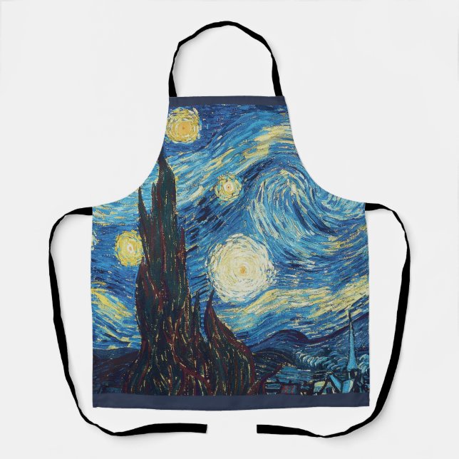 Van Gogh Starry Night Classic Impressionism Art Apron (Front)