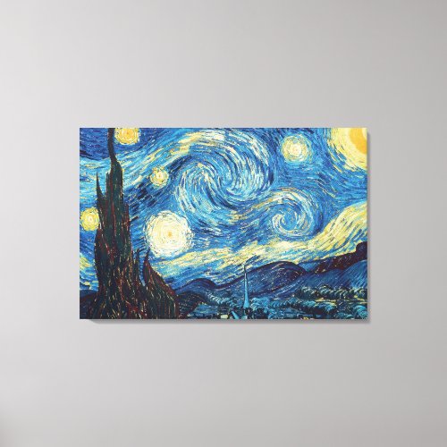 Van Gogh Starry Night Classic Impressionism Art Canvas Print