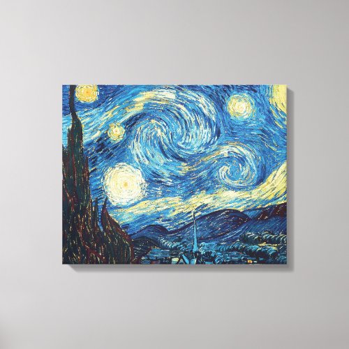 Van Gogh Starry Night Classic Impressionism Art Canvas Print