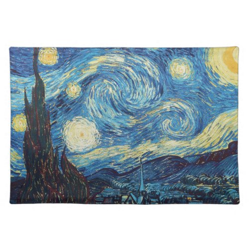 Van Gogh Starry Night Classic Impressionism Art Cloth Placemat