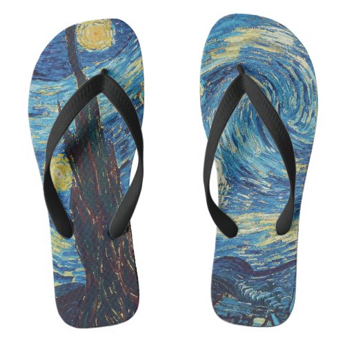 Van Gogh Starry Night Classic Impressionism Art Flip Flops