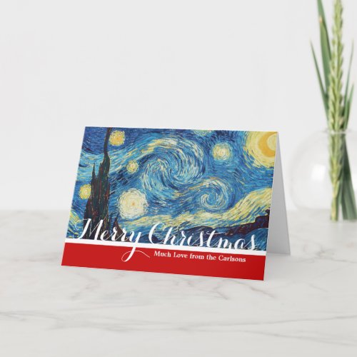 Van Gogh Starry Night Classic Impressionism Art Holiday Card