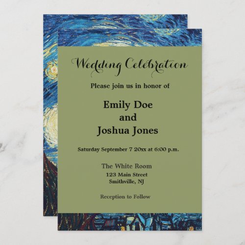 Van Gogh Starry Night Classic Impressionism Art Invitation