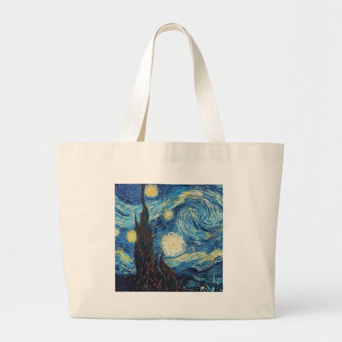 Van Gogh Starry Night Classic Impressionism Art Large Tote Bag