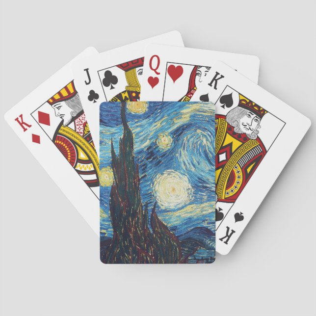 Van Gogh Starry Night Classic Impressionism Art Poker Cards (Back)