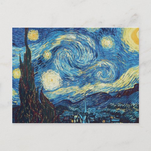Van Gogh Starry Night Classic Impressionism Art Postcard