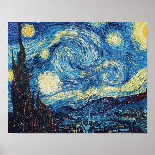 Van Gogh Starry Night Classic Impressionism Art Poster