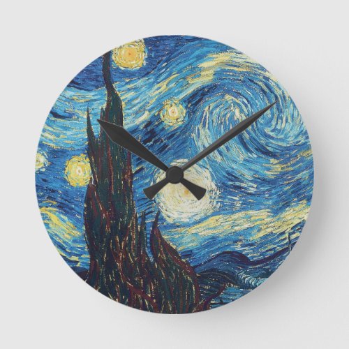 Van Gogh Starry Night Classic Impressionism Art Round Clock