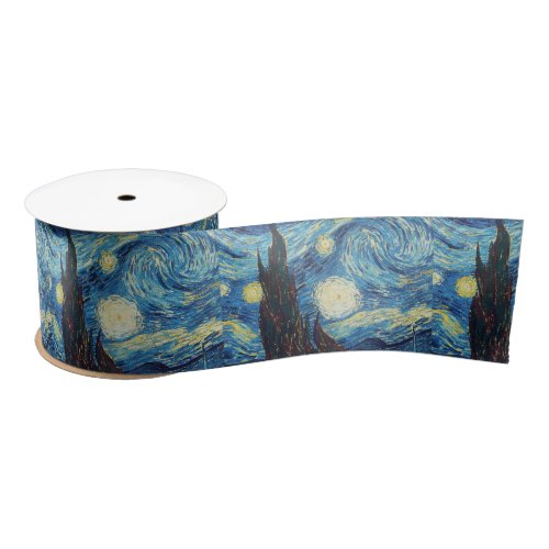 Van Gogh Starry Night Classic Impressionism Art Satin Ribbon