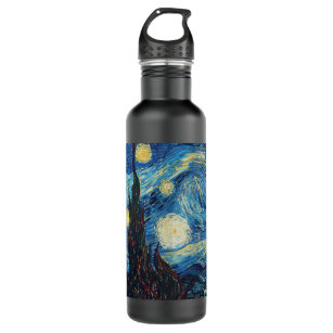 Van Gogh Starry Night Classic Impressionism Art Stainless Steel Water Bottle