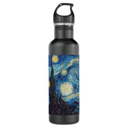 Van Gogh Starry Night Classic Impressionism Art Stainless Steel Water Bottle