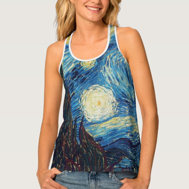 Van Gogh Starry Night Classic Impressionism Art Tank Top (Front)