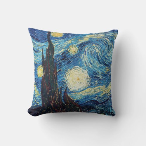 Van Gogh Starry Night Classic Impressionism Art Throw Pillow