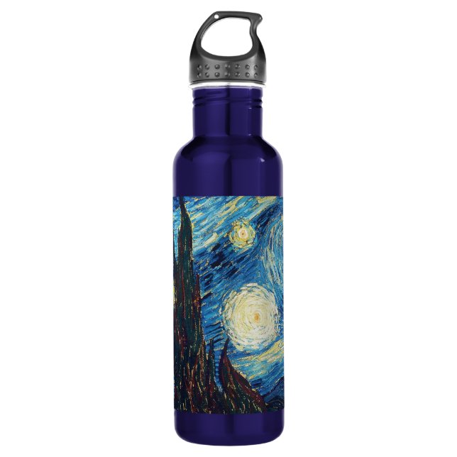 Van Gogh Starry Night Classic Impressionism Art Water Bottle (Front)