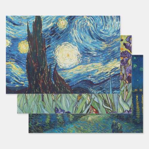 Van Gogh Starry Night Classic Impressionism Art Wrapping Paper Sheets