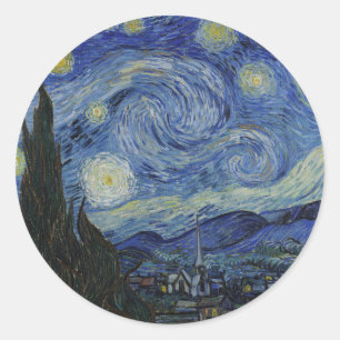 Van Gogh // Starry Night  Classic Round Sticker