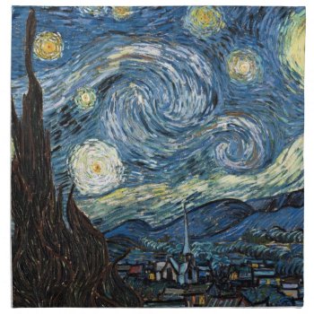Van Gogh Starry Night Cloth Napkin by Zazilicious at Zazzle