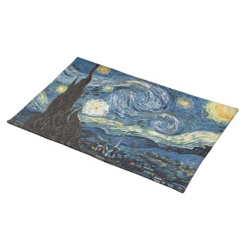 Van Gogh Starry Night Cloth Placemat by Zazilicious at Zazzle