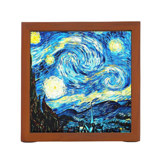 Van Gogh - Starry Night Desk Organizer (Back)