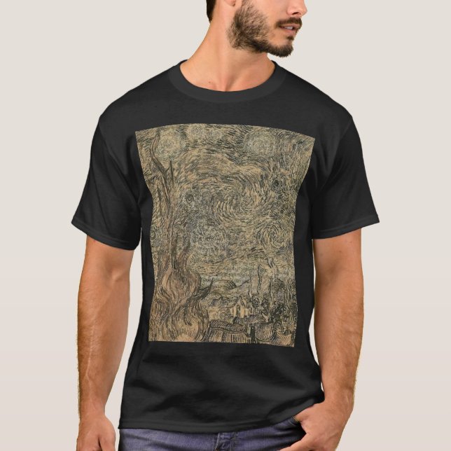 van gogh starry night drawing T-Shirt (Front)