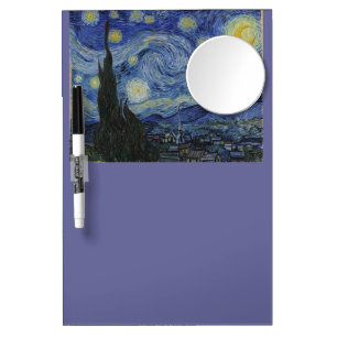 Van Gogh Starry Night Dry Erase Board With Mirror