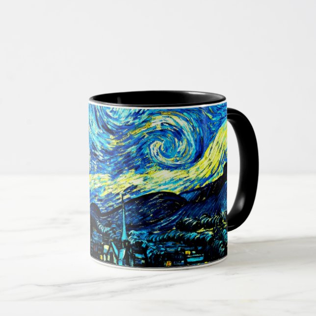 Van Gogh - Starry Night, famous painting, Mug (Front Right)