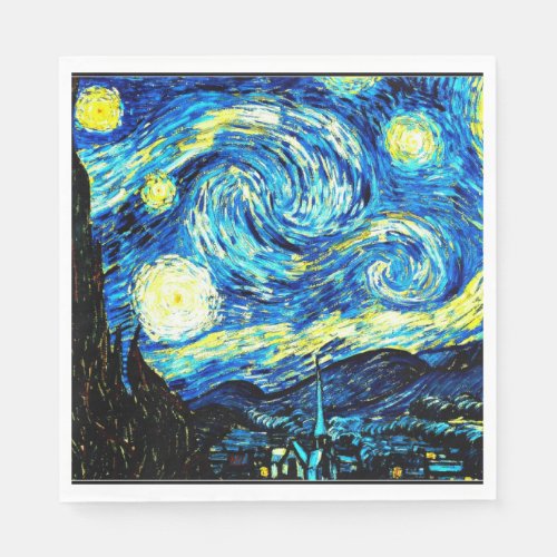 Van Gogh _ Starry Night famous painting Napkins