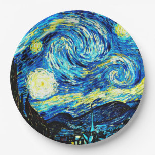 Van Gogh - Starry Night, famous painting Paper Plates
