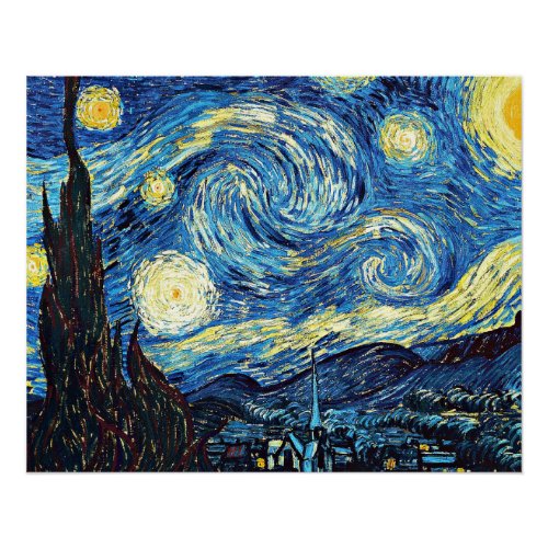 Van Gogh _ Starry Night famous painting Poster