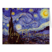 Van Gogh Starry Night Faux Gold Foil Art Christmas (Front Horizontal)