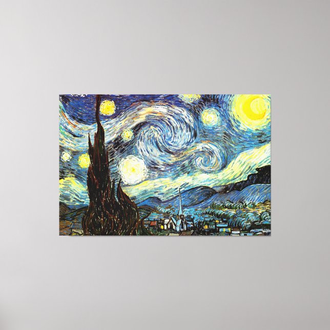 Van Gogh Starry Night Fine Art Canvas Print (Front)