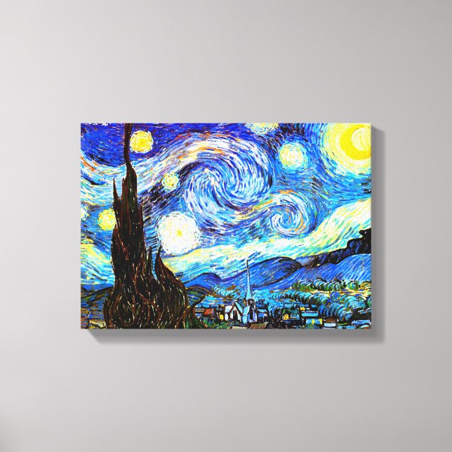 Van Gogh Starry Night Fine Art Canvas Print (Front)