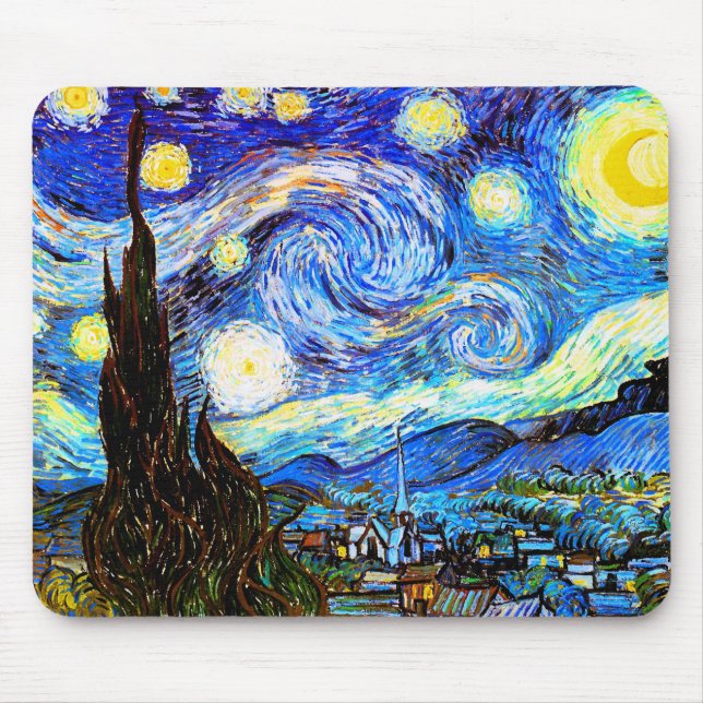 Van Gogh Starry Night Fine Art Mouse Pad (Front)